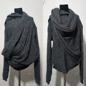 Schumacher Mohair and Wool Bend Sweater, Size 4/L Dark Gray - Picture 1 of 15