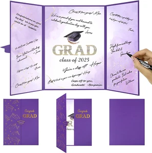 2025 Graduation Party Decorations, Purple Class of 2025 Guest Book Alternative, - Picture 1 of 9
