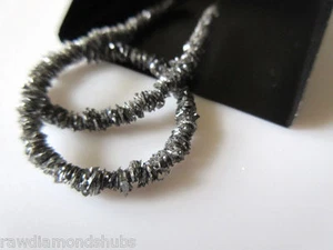 16 " Schwarz Roh Diamant Ringe Schöne Armreif Schnitt Locker Grobem 3mm RD01 - Bild 1 von 3
