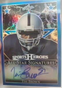 TIM BROWN 2017 Auto /7 LA OAKLAND RAIDERS BLUE SSP HOF NOTRE DAME NFL 1/1 BO NFL