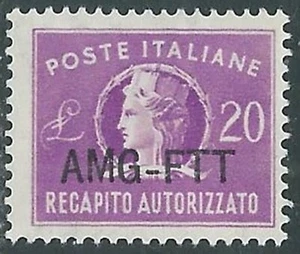 1949-52 TRIESTE A RECAPITO AUTORIZZATO 20 LIRE MNH ** - RE10 - Picture 1 of 1