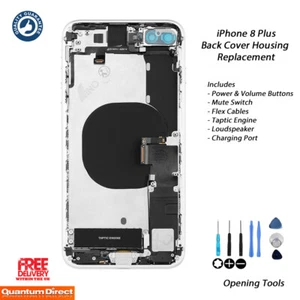 iPhone 8 Plus Fully Assembled Back Cover Housing with ALL Parts - SILVER - Picture 1 of 9