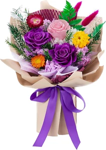 Forever Flowers Gifts for Mom, Preserved Flowers Bouquet Birthday Gifts for Wome - Picture 1 of 12