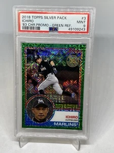 2018 Silver 1983 Design Chrome GRN REFRACTOR/99 Ichiro Suzuki PSA 9 POP 4 - Imagen 1 de 8