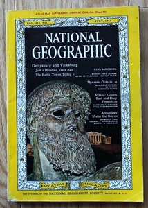 National Geographic 1963. July No Map Civil War; Central Canada; Athens; Coke Ad - Picture 1 of 9