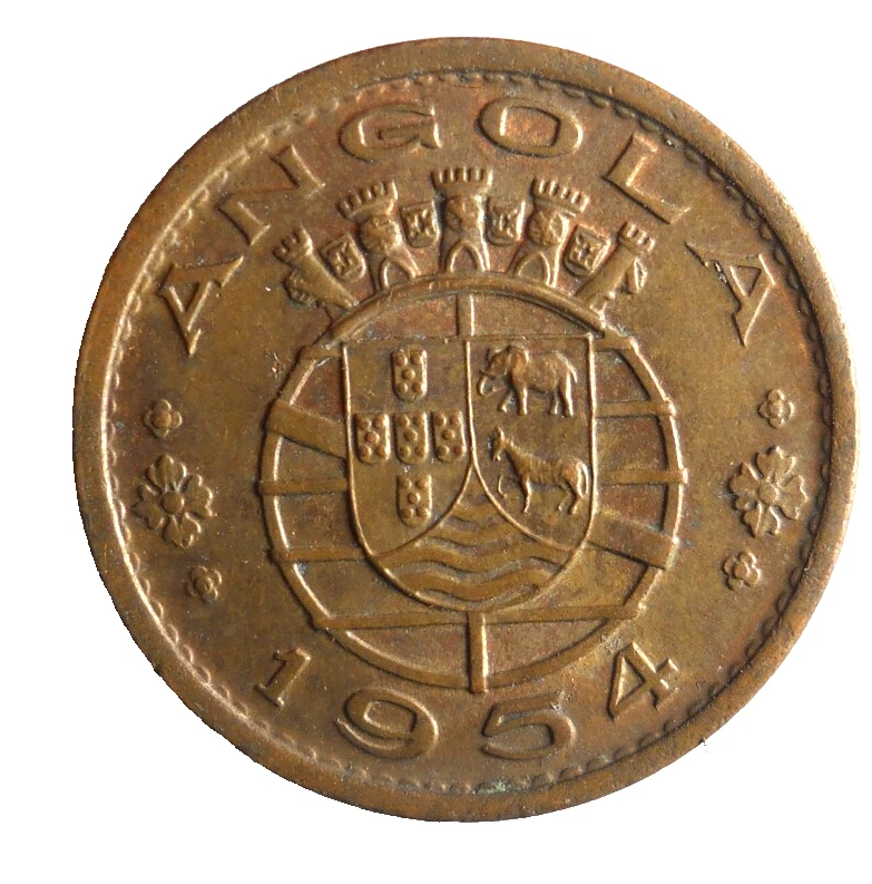 1954 ANGOLA 50 CENTAVOS - Exotic Colonial Coin - FREE SHIP - Angola Bin 999 - Image 1 of 2