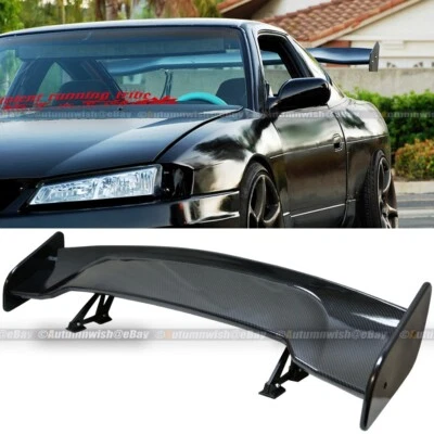For EVO JDM 57" Rear Trunk Spoiler Racing GT Wing Carbon Painted Universal - Image 1 of 2