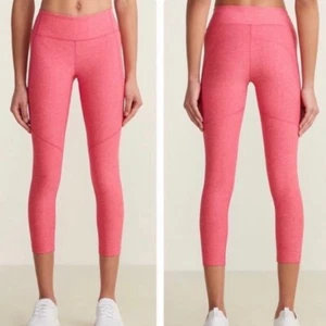Outdoor Voices Warm Up Leggings Womens XS Flamingo Pink Mid Rise Crop Activewear - Picture 1 of 10