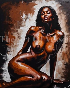 Impresión de pintura desnuda femenina - sin título - imagen de mujer negra desnuda arte negro - Imagen 1 de 1