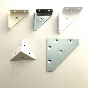 Corner Brace Flanged/Flat Angle Bracket Repair Plate Cabinet Cupboard Fixing - Picture 1 of 9