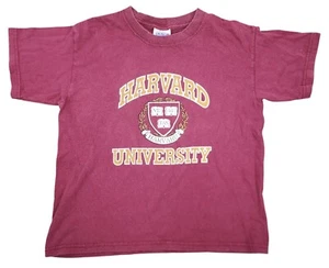 Kids Unisex Harvard University Maroon T-Shirt Medium Cotton Tee Gildan Youth - Picture 1 of 4