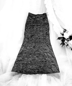 CACHET Gun Metal Gray Crinkle MERMAID Formal Maxi Skirt Women's Size 6 - Picture 1 of 10