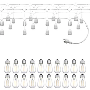 cordoniera catena luminosa esterno con lampadine led e27 10 15 mt bianco nero - Foto 1 di 25