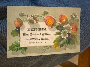 Robert Beggs Trade Card -Teas & Coffee - South Brooklyn, NY. X141 - Picture 1 of 2
