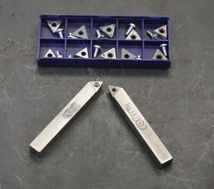 Portabrocas de carburo AccuTurn Positivo Rastrillo L&R con paquete de 10 brocas NUEVAS Torno de freno - Imagen 1 de 3