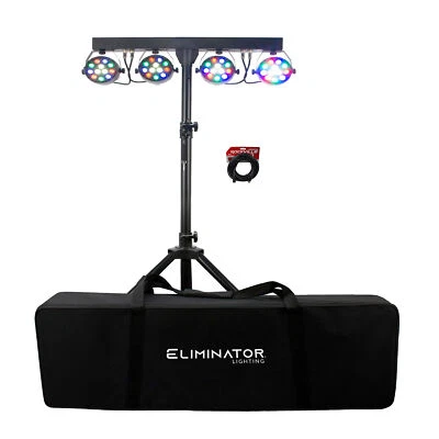 Eliminator Mini Par Bar Light System w/ 4x LED Par Lights+Stand+Remote+Bag+Cable - Image 1 of 4