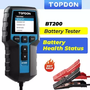 TOPDON BT200 12V Car Battery Load Tester 24V Charging System Analyzer 2000CCA UK - Picture 1 of 6