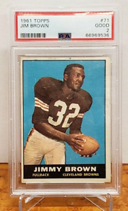Jim Brown 1961 Topps #71 Cleveland Browns HOF PSA 2