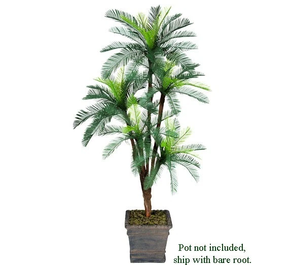 One 6' Cycas Artificial Palm Tree with 5 Heads Plant Plastic Fronds with No Pot Foto 1 de 1