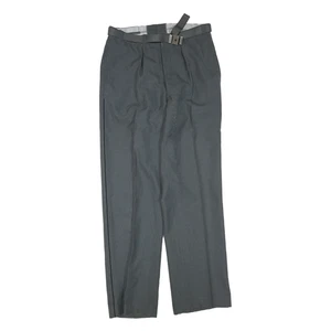 Pantalones de corte regular de mezcla de lana grises para hombre W32 L32 clásicos con cierre de cremallera formal - Imagen 1 de 6