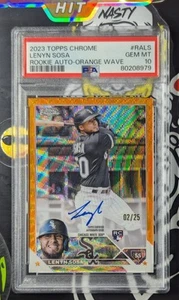 2023 Topps Chrome Lenyn Sosa RC Auto /25 Orange Wave GEM Mint PSA 10  White Sox - Picture 1 of 1