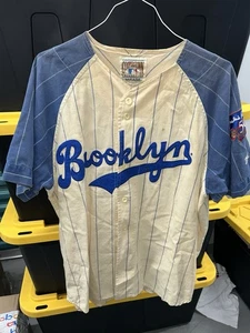 Vtg 50th Anniversary Jackie Robinson #42 Brooklyn Dodgers Jersey Cooperstown MED - Picture 1 of 8