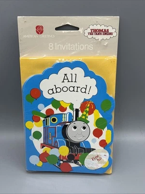 Vtg 1991 Thomas The Tank Engine All Aboard Invitations Qty 8 NOS - Image 1 of 4