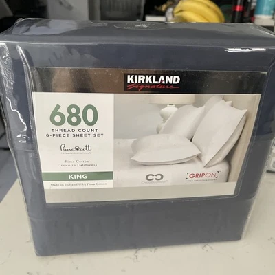 Kirkland Signature 680 TC  6-piece Sheet Set KING Vintage Indigo - Image 1 of 3
