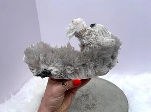 Scolecite Needle Blows on Stilbite Matrix, Mixed Zeolite Mineral Specimen - Imagen 1 de 16