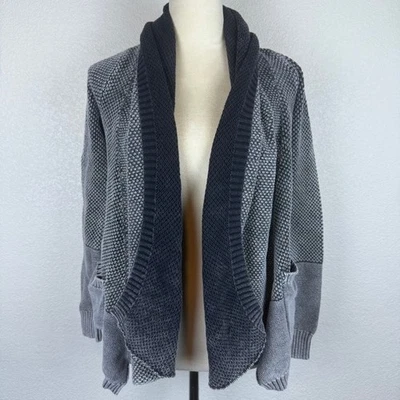 Rip Curl Women's Brunswick Gray Knit Open Front Cardigan Sweater Pockets Size XS - Image 1 of 4