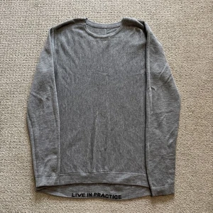 Lululemon Sweater Mens M Live In Practice Merino Wool Long Sleeve Pullover Gray - Picture 1 of 11