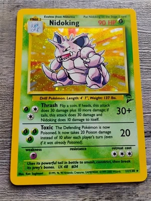 Nidoking 11/130 Holo Rare - Pokemon TCG Base Set 2 WOTC  - Image 1 of 4