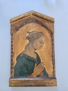 reproduction Peinture huile sur bois icone Madonna DE LIPPI tableau réligieux - Photo 1 sur 13