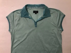 Burberry Golf, by Burberry Teal Polo (Open V Neck) (Spread Collar) Size XS - Picture 1 of 13