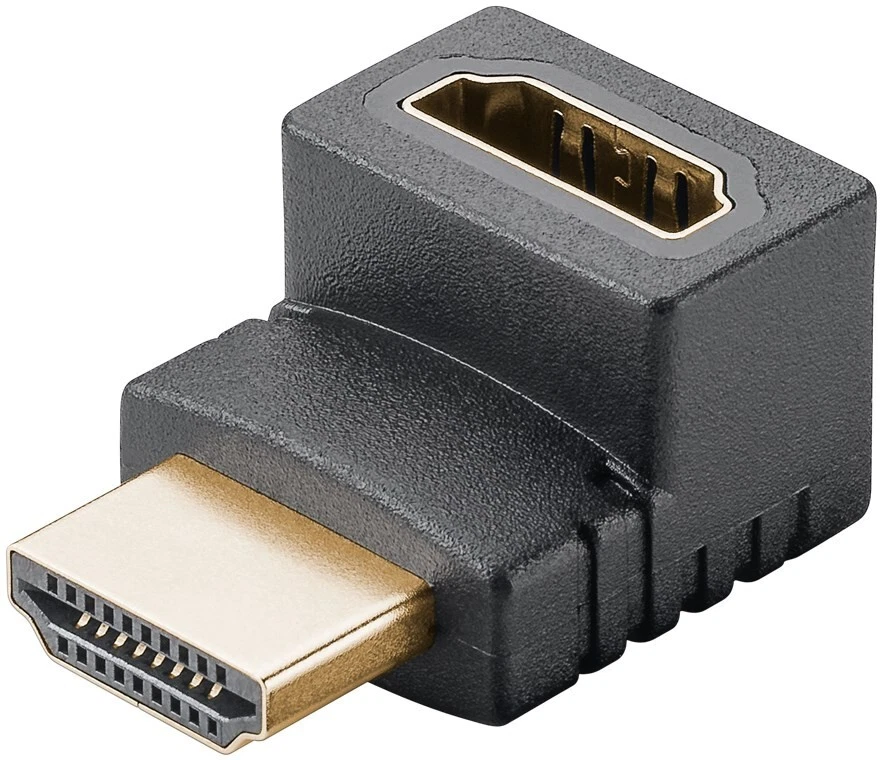 HDMI Adapter gewinkelt Winkel 90° HDMI Stecker > Buchse 3D Full HD 4K vergoldet - Bild 1 von 1