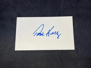 SIGNED IN-PERSON 3X5 INDEX CARD TOM KELLEY CLEVELAND INDIANS AUTO NO COA - Picture 1 of 2
