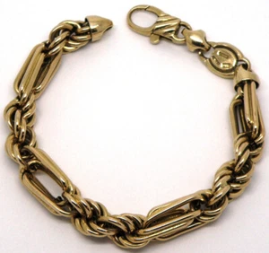 10k Yellow Gold Hollow Milano Rope Bracelet - Picture 1 of 4
