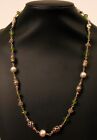 STUNNING STERLING SILVER BEADED PEARL PENDANT FASHIONISTA NECKLACE FINE !!