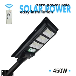 Solar Power LED Steet Light 450W Graden Security Waterproof IP65 Remote Control - Picture 1 of 14