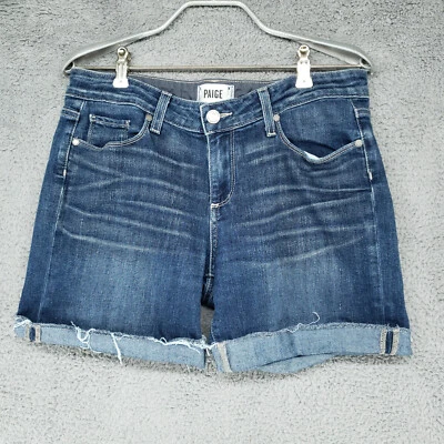 Pantalones de mezclilla Paige Grant puño corto para mujer 28 azules Foto 1 de 4