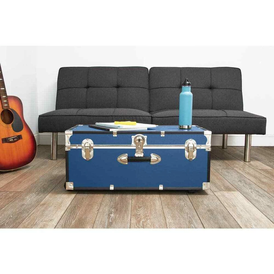 Trunk with Wheels Push Button Dual Lock-down Storage for Campers/Dorm Dwellers - Image 1 of 4