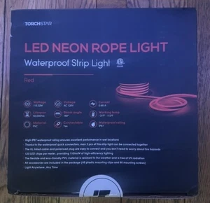 Torchstar Pro 50ft LED Neon Rope Light, 120V IP67 Waterproof Neon Light Outdoor - Picture 1 of 3
