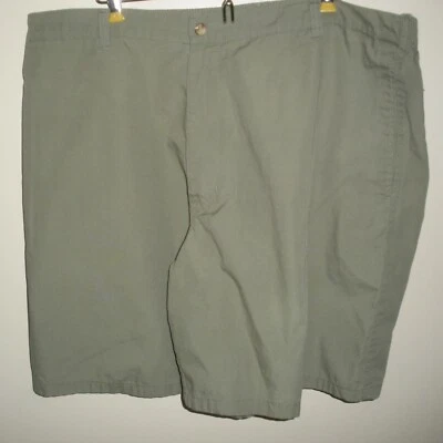 #698 mens Haband Belt Loop Moss Green Dress Shorts 44 7" Inseam Elastic Back - Image 1 of 4