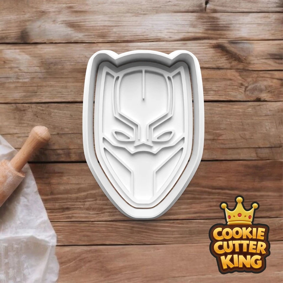 Black Panther Cookie Cutter & Embosser Stamp - Superhero Wakanda Warrior Mask - image 1 of 1