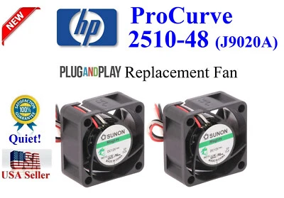 2 Pack Replacement Fans for HP ProCurve 2510-48 (J9020A) Low noise - Image 1 of 4