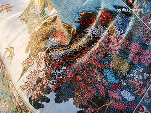 FINEST GENUINE %100 SILK MIDDLE EASTERN RUG BY ABOLFAZL RAJABIAN 65 X 48 INCHES - Picture 1 of 14