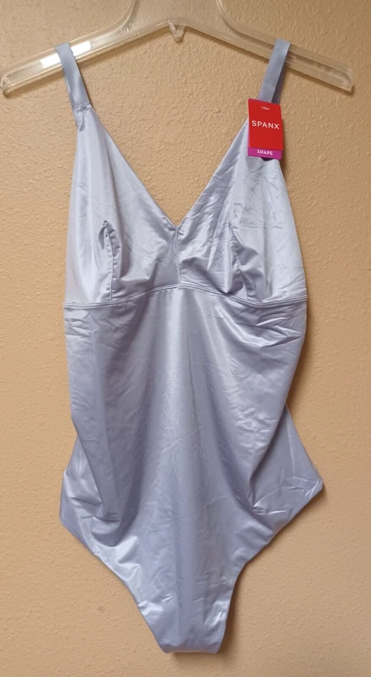 SPANX Satin Shaping Thong Bodysuit Light Orchid Shapewear 10322R Plus size 2X