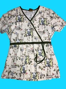Precious Moments Precious Panda Scrub Top Nurse Uniform - Picture 1 of 9