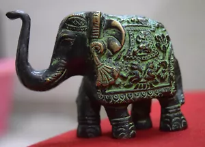 Elephant Thai Statue Vintage Style Brass Table Decor Figure Paper Weight Also GT - Picture 1 of 6