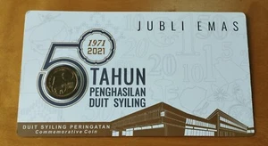 Malaysia 1971-2021 Jubli Emas 50 Tahun Penghasilan Duit Syiling Coin Card KW50 - Picture 1 of 9